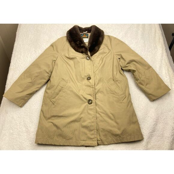 VINTAGE Eddie Bauer Coat Womens L Tan Down Blizzard Proof Insulated 50s 60s RARE - Picture 1 of 16